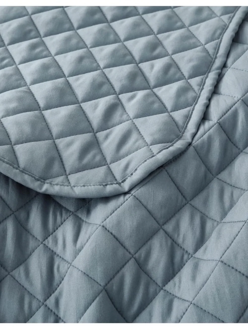 Light Blue Quilted king 3 piece Bedspread Set -